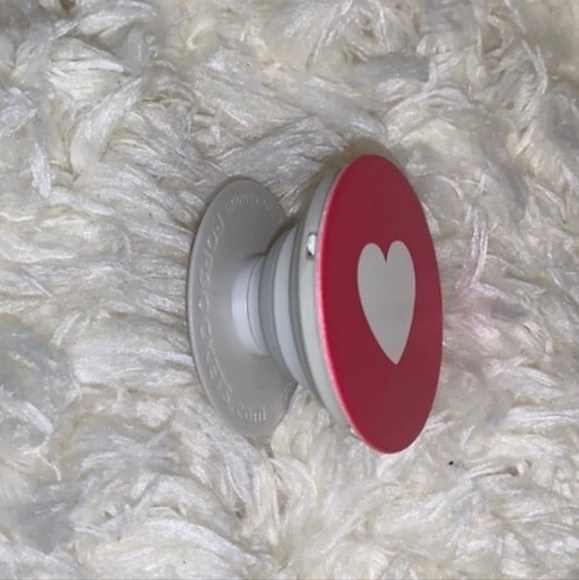 New “Love” button Heart Pop Socket / red & white for phone case / stand - Picture 2 of 4